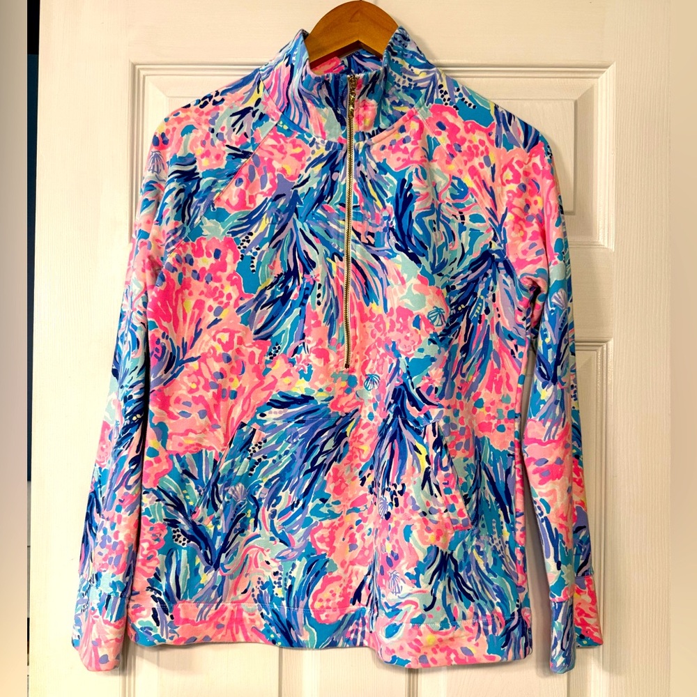 Lilly Pulitzer Half Zip with Bamboo Zipper